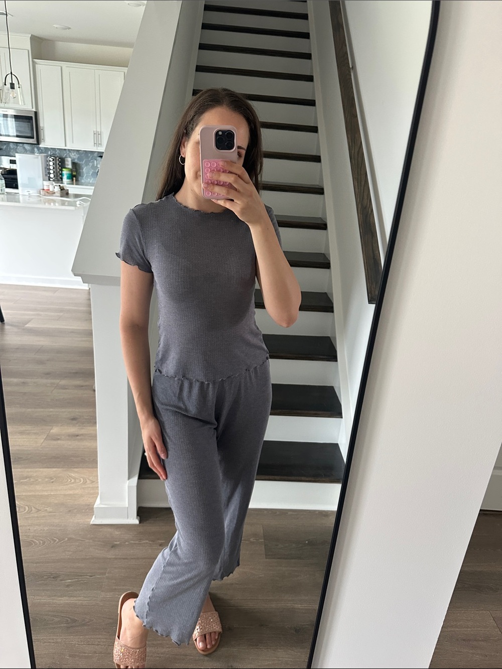 Lightweight Pajama Set Gray / Small